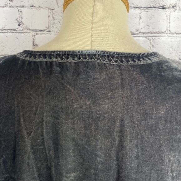 Chelsea & Theodore Womens Shift‎ Floral Dress Embroidered Velvet Gray Pink Small - Picture 7 of 9